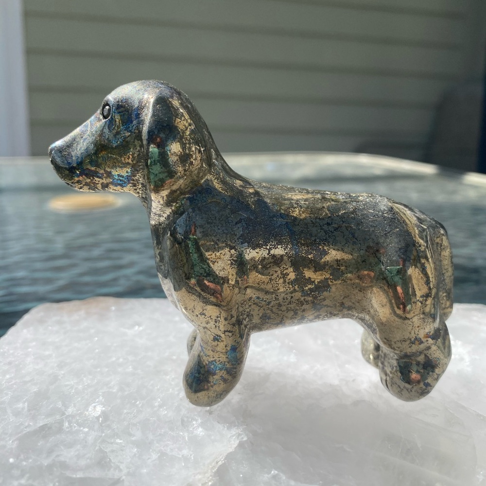 Pyrite Daschund Figurine